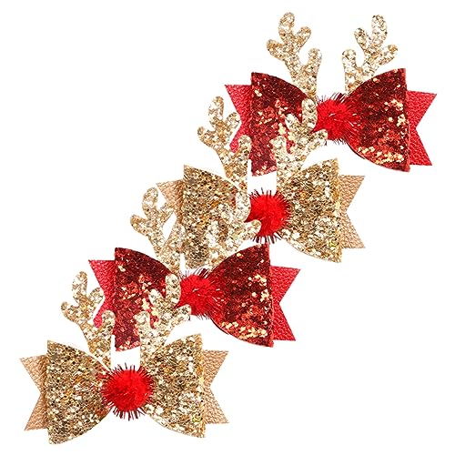 VALICLUD 4stücke Weihnachts-haarspangen Mit Glitzerbögen Und Geweih-accessoires Für Mädchen Festliche Haarschmuck Für Weihnachtslook Langlebig Und von VALICLUD