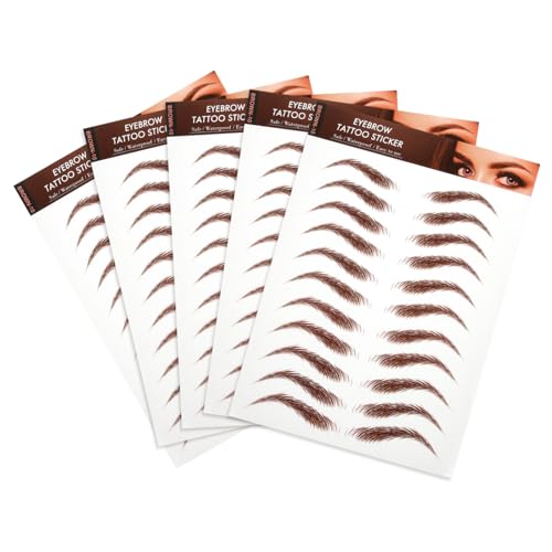 VALICLUD 5blätter Augenbrauenaufkleber Simulation Augenbrauen Sticker Wasserfest Augenbrauentattoo Für Augenbrauenpflege Formung von VALICLUD