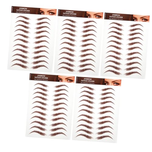 VALICLUD 5blätter Augenbrauen Aufkleber Wasserfest Simulation Augenbrauen Make-up Transfer Kit Zubehör Sticker Für Pflegeformung von VALICLUD