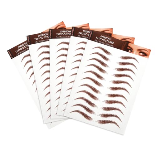 VALICLUD 5blätter Augenbrauenaufkleber Wasserfest Augenbrauen Sticker Simulation Augenbrauen Transfer Aufkleber Kit Make up Zubehör Make up Kit von VALICLUD