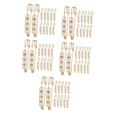 VALICLUD 5 Sätze Jeans Mit Taillenschließung Hydranten- Luftpumpenpapierclips Mini-frühling Perlen Brosche Broschennadel Für Kleidungsaccessoires Hemdbroschenknöpfe Metall 12 Stück * 5 von VALICLUD