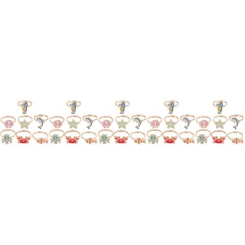 VALICLUD 5 Sätze Ring Paar Zappeln Größer Sterling Goldene Ringe Tierischer Finger Party Deko Kinderschmuck Set -ring-set Fingerschmuck Fingerringe Aus Legierung 7 Stück * 5 von VALICLUD