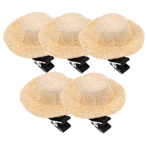 VALICLUD 5 Stck Teiliges Mini Strohhut Haarspangen für Mädchen Dekorative Langlebige Stoff haarklammern Geeignet für Partys Geburtstage Festtage und Alltag Modische Kleine von VALICLUD