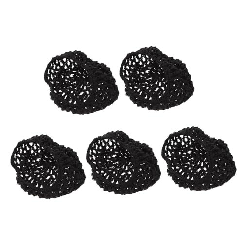 VALICLUD 5 Stück Atmungsaktives Gehäkeltes Haarnetz Elastisches Leichtes Haarnetz für Damen zum Schlafen Komfortables Flexibles Haaraccessoire zur Nachts Einheitsgröße Schwarzes Netz von VALICLUD