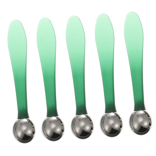 VALICLUD 5 Stück Augen Massage Gerät Augenmassagegerät Spatel Für Die Augenmassage Augenmassagestab Augenroller Gesichts- Gesichtscreme Löffel Zinklegierung Green von VALICLUD