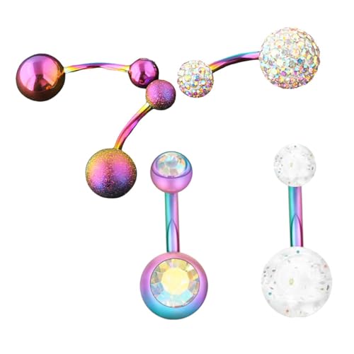 VALICLUD 5 Stück Bauchnabelpiercing Teilig Bunt Bauchnabel Schmuck Langlebig für Damen Party Club Dance Zubehör von VALICLUD