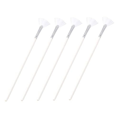 VALICLUD 5 Stück Fächerpinsel Ergonomische Nylon Bürsten für Sanfte Anwendung für Gesichtsmaske Peeling Make Up Hautfreundlich Wiederverwendbar von VALICLUD