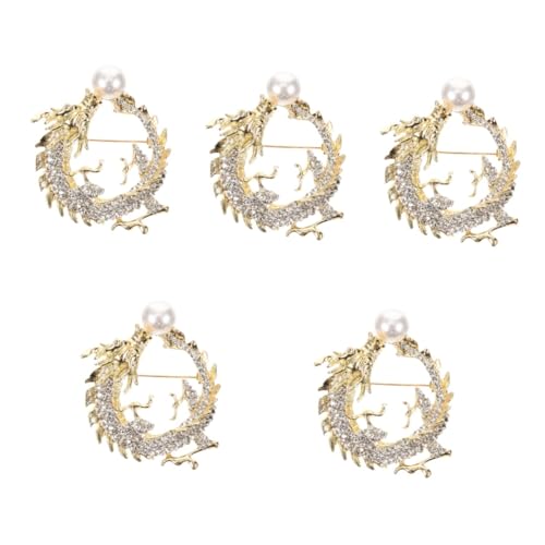 VALICLUD 5 Stück Goldene Drachenbrosche Vintage Anstecker für Kleidung Dekorative Brosche für Mantel Pullover Einzigartiges für Anlässe Wie Hochzeit Valentinstag von VALICLUD