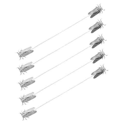 VALICLUD 5 Stück Insekt Broschen mit Silberfarbener Zikaden-anhänger Cartoon Tierbrosche mit Langer Quasten-kette Metall Anstecknadeln für Hemd Anzug und Pullover Unisex Modeschmuck von VALICLUD