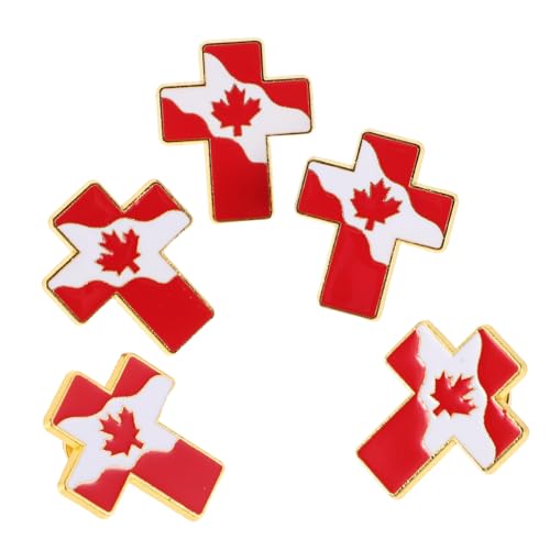 VALICLUD 5stücke Flagge Anstecknadel Mit Ahornblatt Metall Brosche Patriotischer Schmuck Nationalflaggenabzeichen Für Herren Damen Souvenir Hut Rucksack Anzug Dekoration von VALICLUD