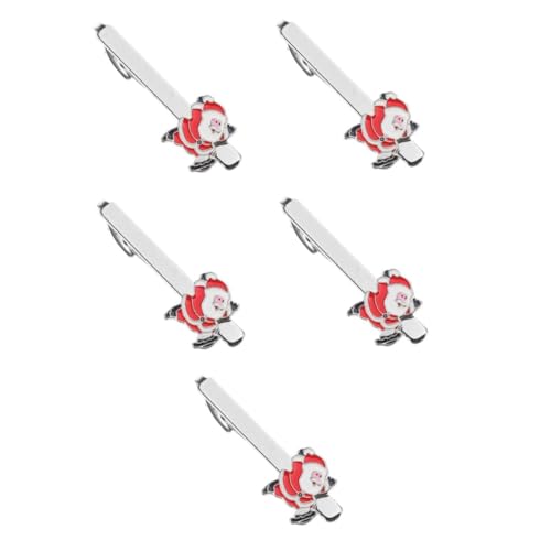 VALICLUD 5 Stück Krawattennadel zu Weihnachten Urlaubsstrumpf Stuffers Herren Krawattenverschluss weihnachtskleidung weihnachtskrawatte Feiertags-Krawattenklammer Legierung von VALICLUD