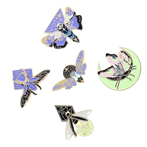 VALICLUD 5 Stück Leuchtende Broschen aus Legierung Kreative Tier und Insekten Designs Dekorative Anstecknadeln für Kleidung Accessoires für Damen und Besondere Anlässe von VALICLUD