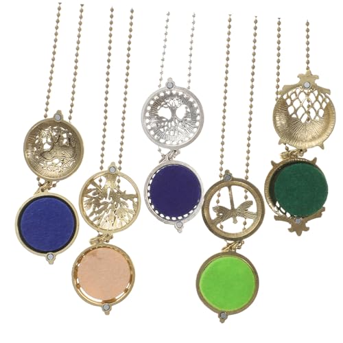 VALICLUD 5 Stück Magnetisches Aromatherapie Hohler Edelstahl Diffusor Anhänger Ätherische Öl Ketten Schmuck für Frauen Einfache Polsterwechsel Stilvolles Accessoire Zufällige Farbe von VALICLUD