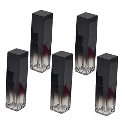 VALICLUD 5 Stück Quadratische UV Schwarze Gradient Lip Gloss Röhrchen Leere Kosmetikflasche für Lippentönung Tragbare und Leichte Lipgloss Halter für Reisen von VALICLUD