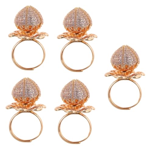 VALICLUD 5 Stück Rosenring Ringschmuck Frauen Fingerring Modering Mode Offener Ring Frauen Schmuck Verstellbarer Offener Ring Haoshi Golden von VALICLUD