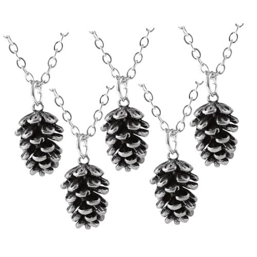 VALICLUD 5 Stück Stilvolle Weihnachtskette mit Silberfarbenen Pinienzapfen Pulloverkette als Festlicher Schmuck Langlebiges Design für Weihnachtsdeko und Alltagsschmuck von VALICLUD
