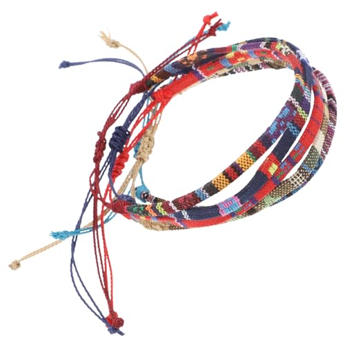 VALICLUD 5stücke Geflochtenes Armband Aus Baumwolle Und Leinen Handgewebt Einstellbar Freundschaftsarmband Fußkettchen Für Mädchen Und Damen von VALICLUD
