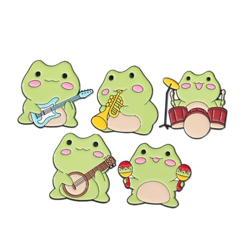 VALICLUD 5stücke Frosch-anstecknadeln Süße Tier-broschen Für Taschen Und Hüte Ästhetische Pins Aus Vielseitige Kleiderbroschen Cartoon-pins Für Rucksäcke Und Accessoires von VALICLUD