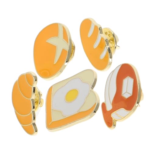 VALICLUD 5 Stück Teiliges Cartoon brot Emaille Broschen Set Niedliche Sandwich Croissant Anstecker Modische Broschen für Rucksäcke Jacken und Taschen Leichter Vielseitiger Modeschmuck von VALICLUD