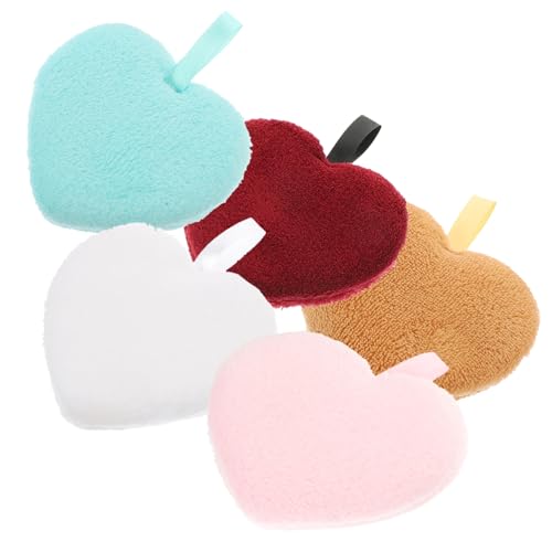 VALICLUD 5 Stück Teiliges Herzförmiges Reinigungspads Weiche Makeup Entferner Schwämme Sanfte Gesichtsreinigungspuffs für Damen zum Abschminken und Massieren Wiederverwendbar Bunte VALICLUD 5 Stück Teiliges Herzförmiges Reinigungspads Weiche Makeup Entferner Schwämme Sanfte Gesichtsreinigungspuffs für Damen zum Abschminken und Massieren Wiederverwendbar Bunte von VALICLUD