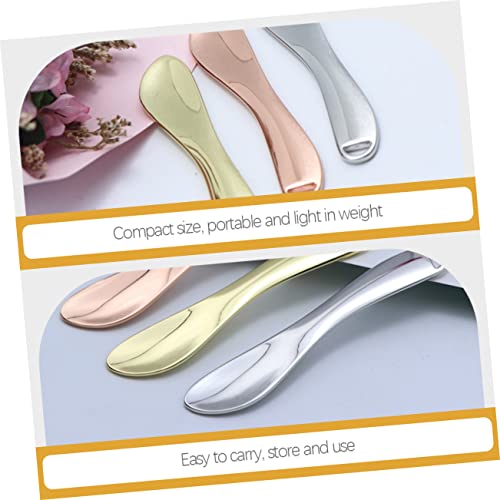 VALICLUD 5 Stück Teiliges Kosmetikspatel aus Metall Goldfarbene Lotion Spatel und Makeup Löffel für Augencreme und Gesichtsmaske Leicht Portabel Fördert Hautaufnahme und Durchblutung von VALICLUD