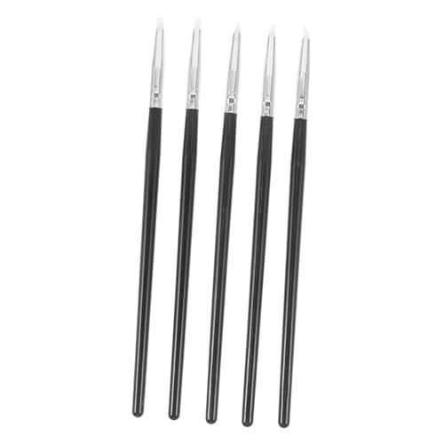VALICLUD 5 Stück Teiliges Nagelkunst Skulptur Schnitzstift mit Schwarzen Silikonspitzen Malpinsel für Präzises Formen Modellieren und Nageldekorationen Geeignet für Profi und Heimgebrauch von VALICLUD