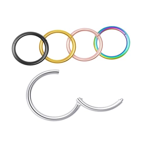 VALICLUD 5 Stück Teiliges Nasenringe aus Edelstahl Verstellbare Geschlossene Nasenringe in Stahlfarbe Schwarz Gold und Roségold Hautfreundlich und Langlebig Geeignet für Frauen als von VALICLUD