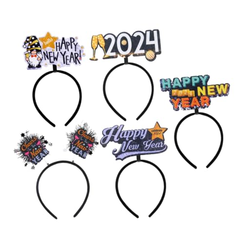 VALICLUD 5 Stück Teiliges Neujahrs Party Haarband mit Festlichen Haarschmuck Stern Buchstaben Sektglas Cheers Motiven für Silvester Leicht Kreativ Unisex von VALICLUD