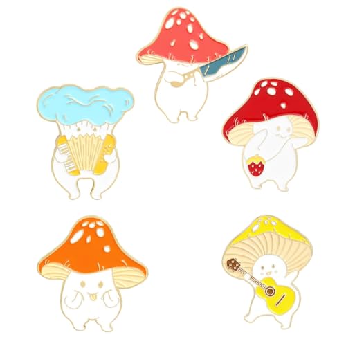 VALICLUD 5 Stück Teiliges Pilz broschen Legierung Bunte Tropfen öl anstecker Modische Western Suit Brooch Stilvolle Corsage Pins Vielseitig für Jacken Kleidung Rucksäcke Geschenkideen von VALICLUD