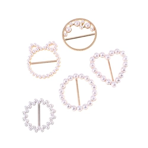 VALICLUD 5 Stück Teiliges T Shirt Clips mit Künstlichen Perlen Kleidungsschlaufen aus Legierung T Shirt Verschlüsse für Damen Geeignet für Partys Hochzeiten und Alltag von VALICLUD