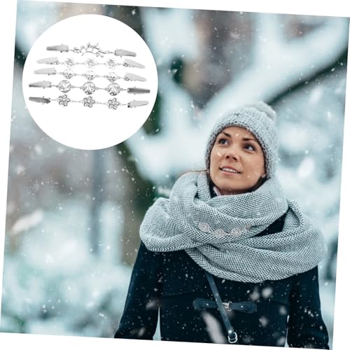 VALICLUD 5 Stück Teiliges Vintage Cardigan Clips aus Silberlegierung Stilvolle Pullover Shirt klammern für Damen Verschiedene Designs Modische Robuste Spangen für Strickjacken und Schals von VALICLUD