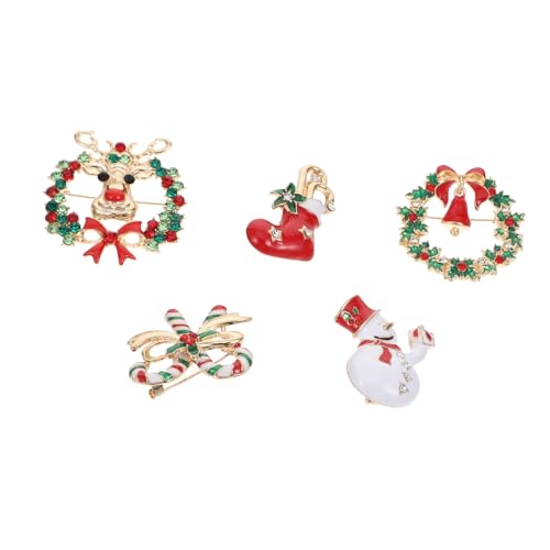 VALICLUD 5stücke Weihnachtsbrosche Aus Legierung Fein Verarbeitet Brosche Zum Fest Weihnachten-corsage Schmuck Für Damen Vielseitig Einsetzbar von VALICLUD