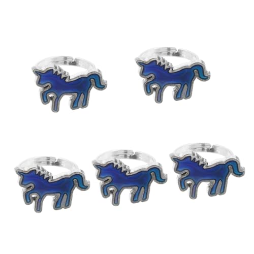 VALICLUD 5 Stück Tiertemperaturring Einhorn Stimmungsringe Teenager Perlen kleiner Finger kinderringe schellenkranz dartring thering schmuck jugendlich Mädchen Ringe Tierring Epoxid von VALICLUD