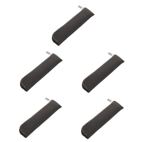VALICLUD 5 Stück -stiftspeicherbeutel Für Schützend Klein Stifthülsen Stiftbeutel Multifunktional Füllfederhaltertasche Stiftverpackungsbeutel -Pen-träger Leder Schwarz von VALICLUD