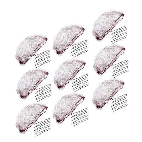 VALICLUD 50 Stück Elastisches Mikro Nylon Haarnetz in Unsichtbarem Design für Ballett und Haarknoten mit U Förmigen Haarnadeln Praktische Dress Up Accessoires für Damen von VALICLUD
