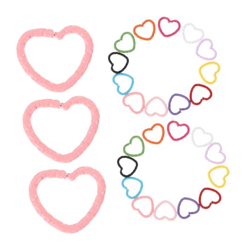 VALICLUD 50 Stück Haar Accessoires Und Ringe Haarschmuck Für Frauen Silberne Haarspangen Haarschmuck Für Mädchen Haarjuwelier DIY Haarzopfringe Liebesform Haarringe Für Locs von VALICLUD