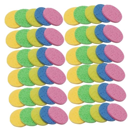 VALICLUD 50 Stück Make up Entferner Schwämme aus Hautfreundlichem Material Sanfte Gesichtsreinigung und Peeling Wiederverwendbare Kompakte Reinigungsschwämme in Farben für Damen und von VALICLUD