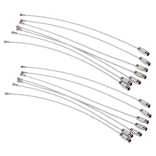 VALICLUD 50stücke Teiliges Edelstahl Draht Schlüsselanhänger Robuste Kabel Schlüsselringe Für Gepäckanhänger Schlüssel Und Id-Tags Leicht Und Langlebig Für Outdoor-Einsatz von VALICLUD