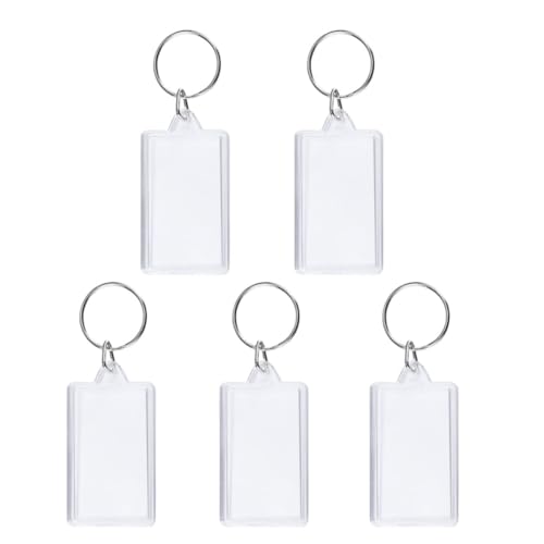 VALICLUD 50stücke Schlüsselanhänger Mit Leerem Einsatz Aus Geteilter Ring Schlüsselanhänger Mit Fotorahmen Rechteckig Schlüsselring von VALICLUD