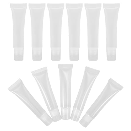VALICLUD 50 Stück Transparente Leere Tuben für Kosmetik Oblique Mouth Tube für Lip Gloss Lippenbalsam Wiederverwendbare Behälter Auslaufsicher für DIY Lippenpflegeprodukte von VALICLUD
