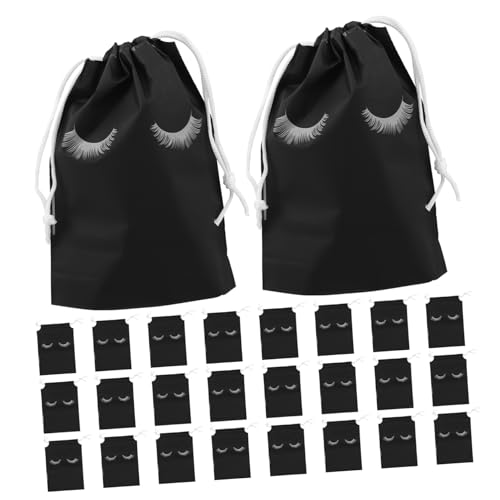 VALICLUD 50stücke Reise-kosmetiktaschen Mit Schnurzug Stilvolle Matte Organizer Für Make-up Wimpernpflege Tragbare Aufbewahrung Für Damen Und Schmuckbedarf Schwarz von VALICLUD