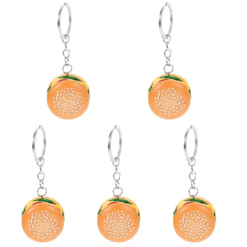 5 Stück Süße Hamburger Schlüsselanhänger - Lustige Fast Food Dekoration Für Taschen Rucksäcke Und Geburtstagsfeiern von VALICLUD