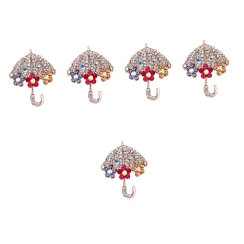 VALICLUD 5St Regenschirm Brosche Schirmbrosche für Kleidung Strass-Anstecknadel dekorative Stifte broschen für kleidung Kleiderbrosche Dekoration für Frauenkleidung Strasssteine Hut Korsage von VALICLUD