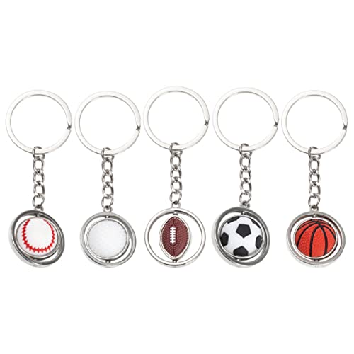 VALICLUD 5St Schlüsselanhänger Korb Abzeichenrolle Kette Ringe Gürtel Keyring schlusselanheger schlüsselablage Key fob Tasche hängende Dekoration Fußballgeschenke Zinklegierung Colorful von VALICLUD