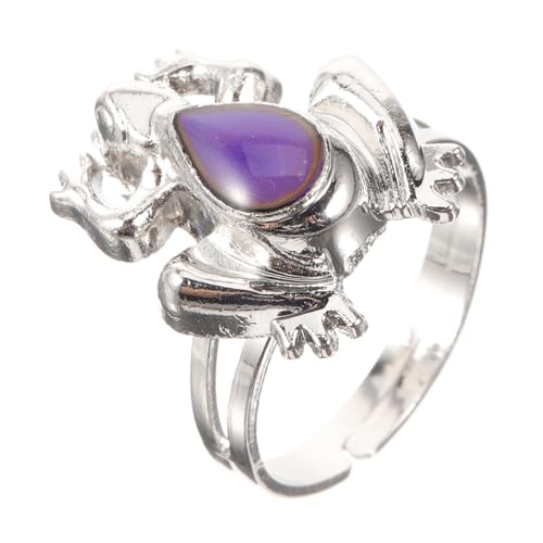 VALICLUD 5St Thermochromer Finger zappeln Spinner Kette einstellbar Neon kinderringe schellenkranz weihnachsgeschenk Farbwechselring für Frosch-Stimmungsring Legierung von VALICLUD