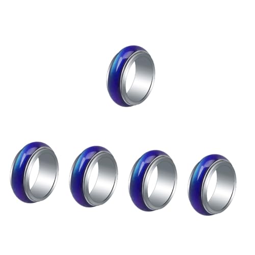 VALICLUD 5St Thermochromer Ring kinderringe schellenkranz kinder mannergeschenk weihnachten Schmuck für Männer Ringe für Frauen Stimmungsringe Ring für Männer empfindlich männlich Kupfer von VALICLUD