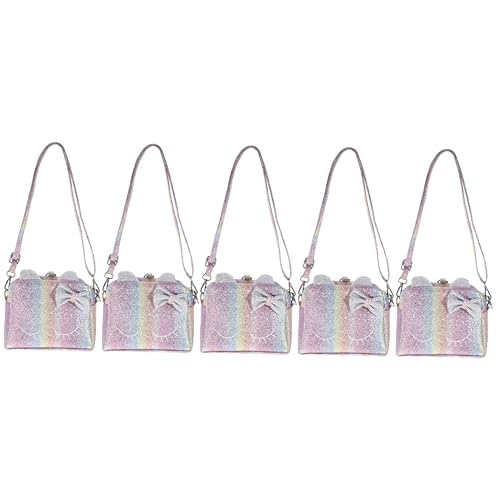 VALICLUD 5st Kindertasche Modische Schultasche Umhängetasche Für Mädchen Einzelne Umhängetasche Einzel- Cartoon-Regenbogen-Rucksack Rucksäcke Für Mädchen Geldbörse Karikatur Reisen Pu-Leder von VALICLUD