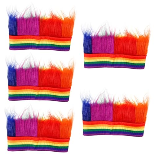 VALICLUD 5st Regenbogen-stirnband Partyperücken Regenbogenperücke Stolz-accessoire Pride-parade-hut Partyzubehör Kostüm Perücke Regenbogen-karnevalskostüm Cosplay-partyhut Chemische Faser von VALICLUD
