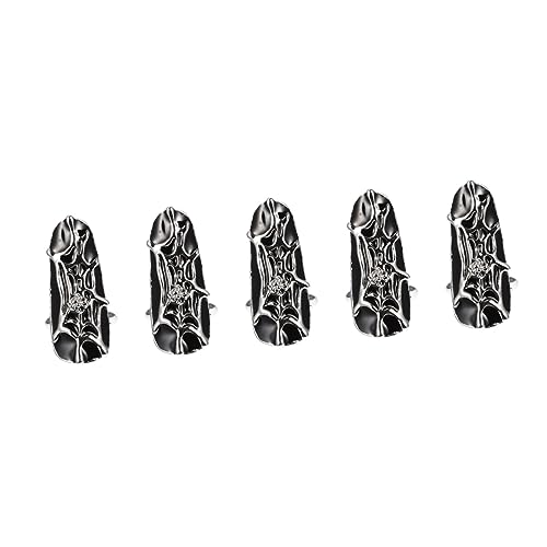 VALICLUD 5st Spinnennagelring Voller Fingerring Krone Haarspange Spinne Offener Ring Vampire Nägel Und Freunde Spielzeug Aufblasbares Stirnband Gothic-ringe Brot Damen Öffnen von VALICLUD