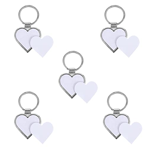 VALICLUD 5 Stück Herzform Schlüsselanhänger Sublimation Blanko Schlüsselanhänger Wärmetransfer Schlüsselring Handgemacht von VALICLUD